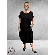 Gozzip Black Jurk Dunya Ballonzoom Zwart